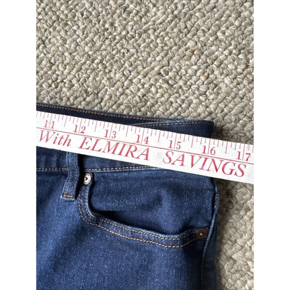 Lands' End Womens Size 14 Curvy Mid Rise Straight Leg Dark Blue Denim Jeans - Picture 12 of 15